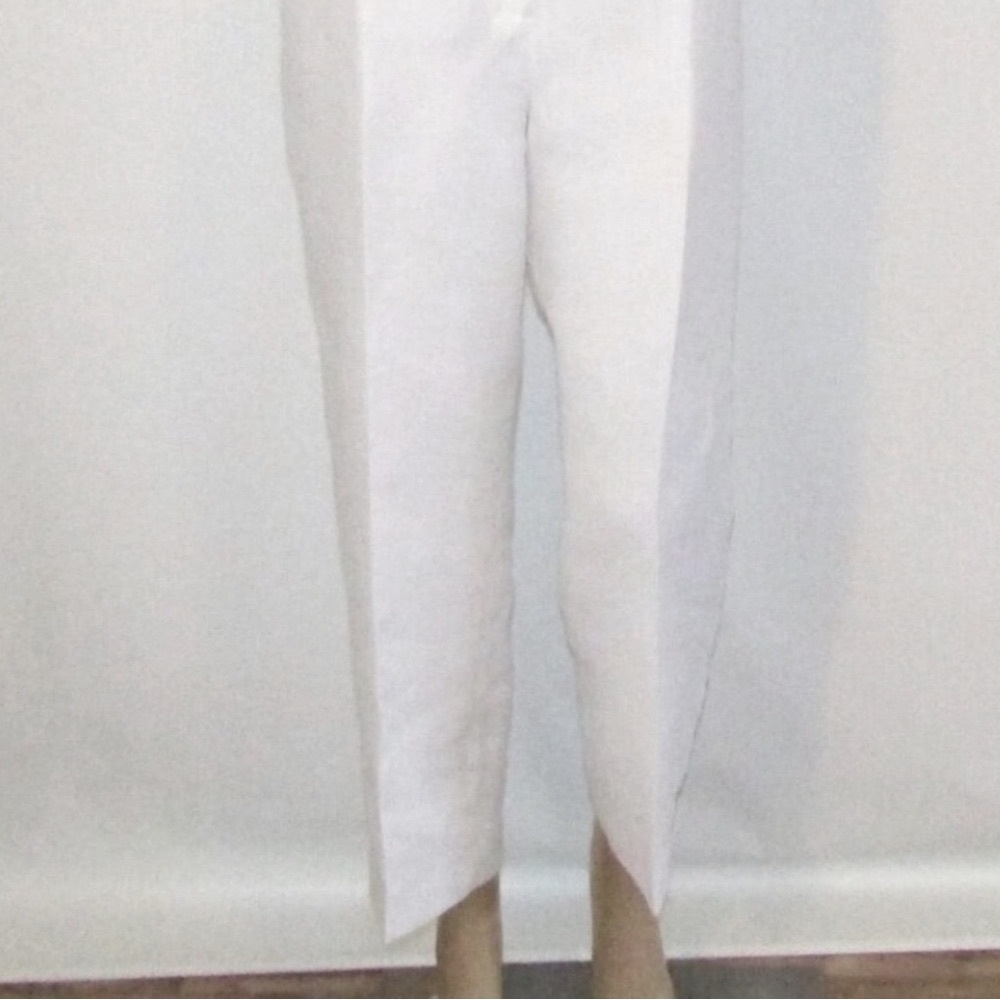 cream linen trousers wide leg 18w Dress Barn new minimalist lagenlook modern